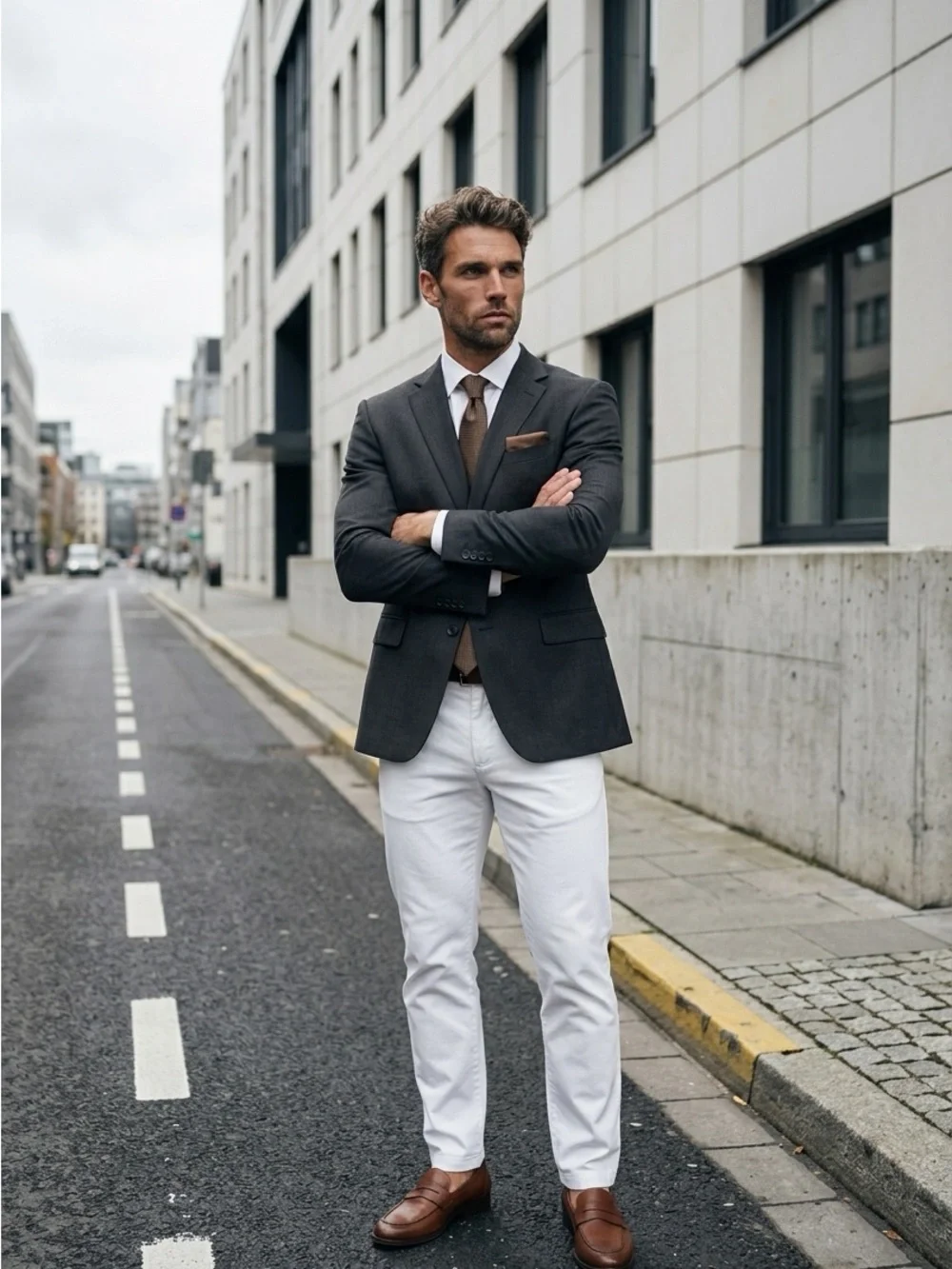 Dark Grey Wool Blazer - Classic Men's Suit Jacket